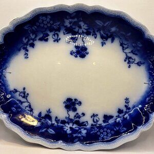 Vintage Johnson Bros Clayton Flow Blue Ironstone Oval Serving Platter
